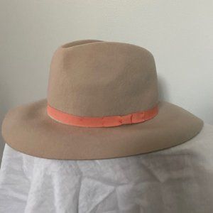 Anthropologie Tan-Grey Wool Fedora